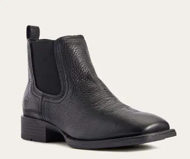 Ariat® Men's Black Booker Chelsea Short Square Toe Boots - Footwear