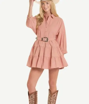 Rock & Roll Denim® Ladies' Buckle Tiered Mini Dress