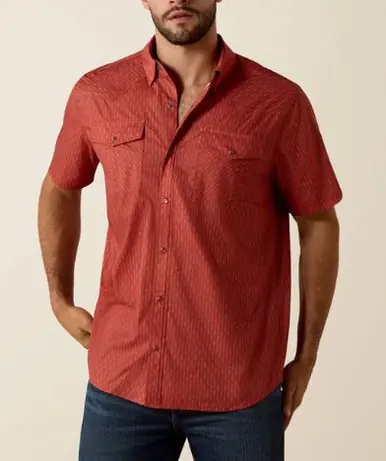 Ariat® Men's S/S Chili Oil Print VentTEK Western Fitted Snap Shirt - Ladies