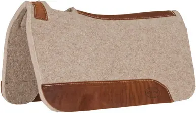Blue Horse from Mustang® Tan Wool Contoured Saddle Pad - Tack