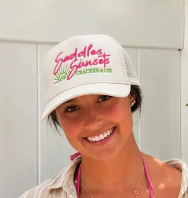 Cracker & Cur® White Saddles & Sunsets Foam Trucker Cap - Hats