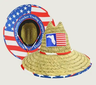 Florida Cracker® Straw Hat - American or Florida Flag
