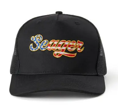 Seager® Black Big USA Snapback Cap - Hats