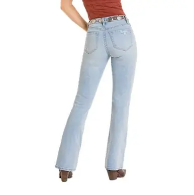 SALE Rock & Roll Denim® Ladies' HR Light Wash Distressed Boot Cut Jeans