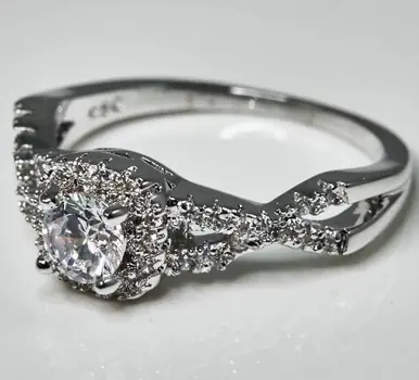 R.S. Covenant® Ladies' Princess Cut CZ with Tiny CZ on Band Ring - Accessories