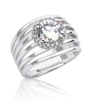 R.S. Covenant® Ladies' Stacked-Look Solitaire CZ Ring