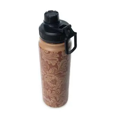 Myra® Moo & Bloom Stainless Water Bottle in Brown Baroque - Accessories