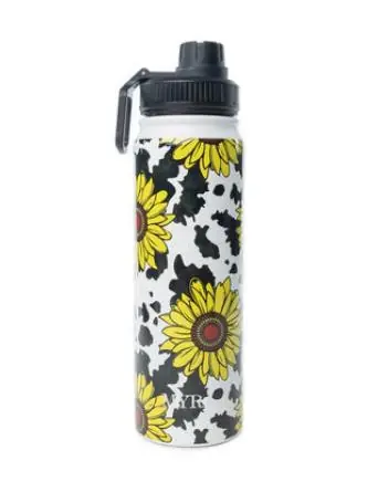 Myra® Moo & Bloom Stainless Steel Water Bottle in Sunflower Yellow - Accessories