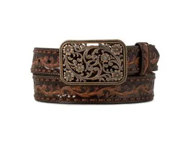 Ariat® Ladies' Brown Tooled and Buck Laced Belt - Brands