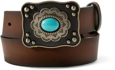 Ariat® Girls' Brown Belt withTurquoise Stone Buckle - Brands