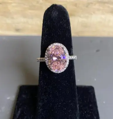 R.S. Covenant® Pink Oval Solitaire Cubic Zirconia Slim Band Ring - Accessories