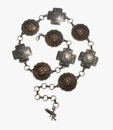 Angel Ranch® Ladies' Copper/Silver Concho Chain Belt - Accessories