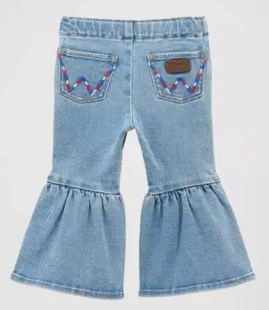 Wrangler® Infant/Toddler Girls' Ruffle Leg Flare Jeans - Kids