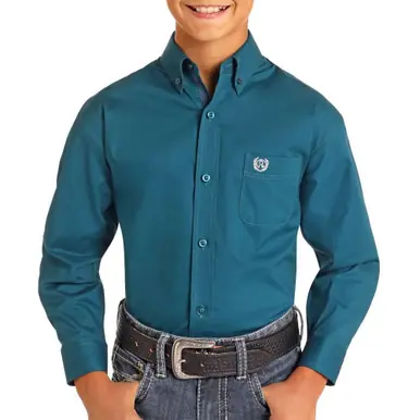 Panhandle® Boys' L/S Solid Poplin Button Shirt - Brands