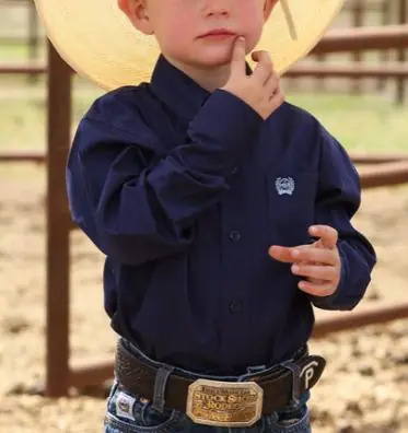 Cinch® Toddler Boys' L/S Solid Royal Blue Button Shirt - Kids