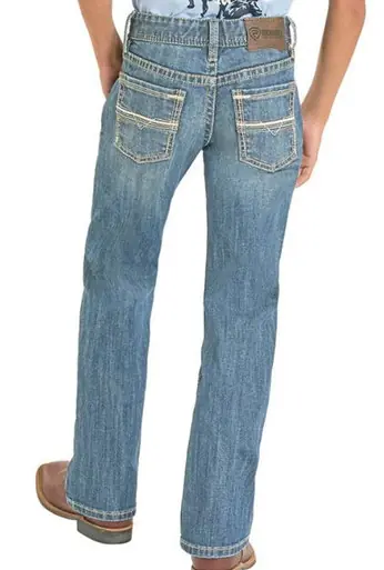 Rock & Roll Denim® Boys' Regular Fit Light Ladder Stitch Boot Cut Jeans - Kids