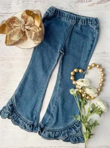 Hair Bow Co® Infant/Toddler Girls' Ruffle Denm Jeans - Kids