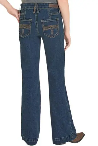 Rock & Roll Denim® Girls' Classic Boot Stitch Pocket Trouser Jeans - Kids