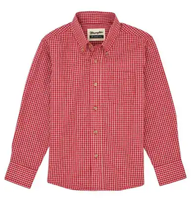 Wrangler Riata® Boys' L/S Plaid Button Shirt - Brands