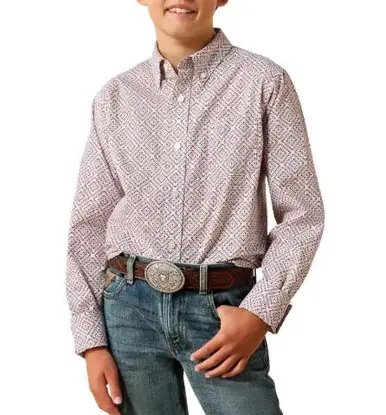 Ariat® Boys' L/S Southwest Geo Print Button Shirt - Kids