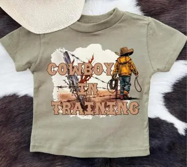 Buckin Baby® Boys' S/S Olive Cowboy In Training T-Shirt