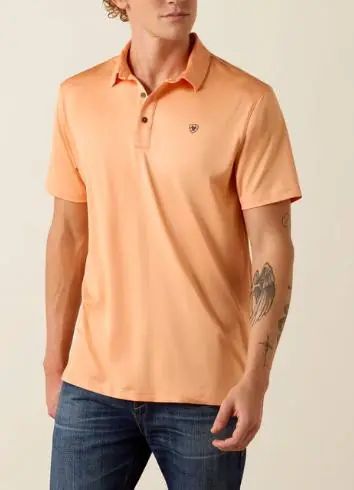 Ariat® Men's S/S Cantaloupe Charger 2.0 Fitted Polo Shirt - Mens