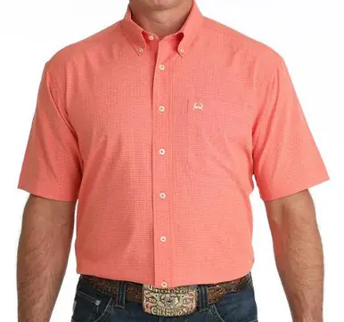 Cinch® Men's S/S Red Plaid ArenaFlex Button Shirt - Mens