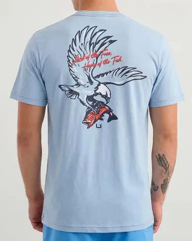 HUK® Men's S/S Cerulean Blue Home Of The Fish T-Shirt