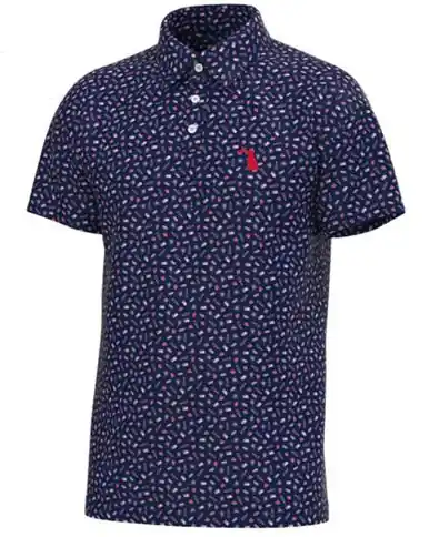 Local Boy® Men's S/S Navy/Multi Land of the Free Dirty Myrtle Polo Shirt - Mens