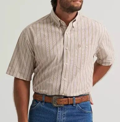 Wrangler® George Strait™ Men's S/S Sand Stripes Button Shirt - Brands