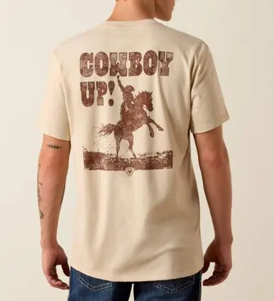 Ariat® Men's S/S Natural Cowboy Up Classic Fit T-Shirt