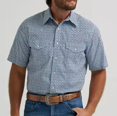 Wrangler 20X® Men's S/S Blue Roads Competition Advanced Comfort Snap Shirt - Brands