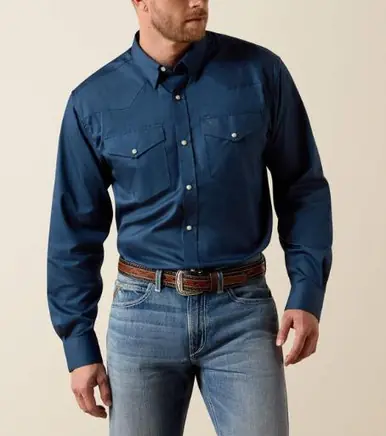 Ariat® Men's L/S Key Largo Lightweight Twill Classic Fit Snap Shirt - Mens