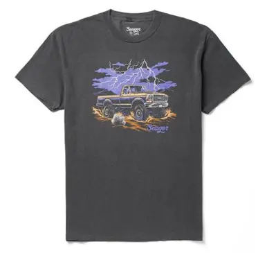 Seager® Men's S/S Pigment Black Mud Romp Premium T-Shirt