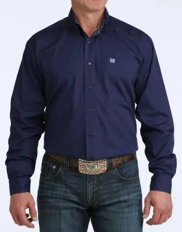 Cinch® Men's L/S Solid Royal Blue Button Shirt - Mens