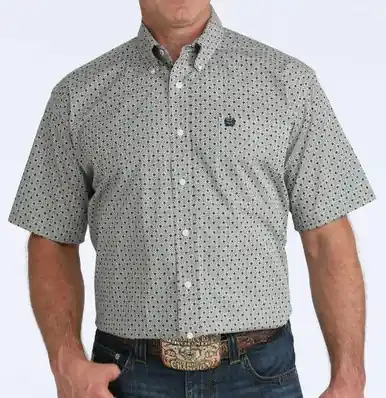 Cinch® Men's S/S Multicolor Geo Print Button Shirt - Mens