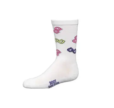 Boot Doctor® Youth White with Horseshoes Crew Socks - Footwear
