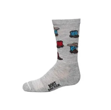 Boot Doctor® Youth Grey Hats/Boots Crew Socks - Footwear