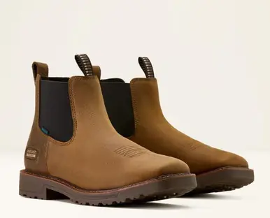 Ariat® Men's Rye Brown Activator Chelsa WP Square Toe Work Boots - Brands
