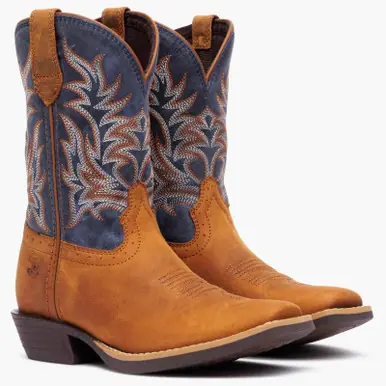 Durango® Youth Brown/Blue Shyloh Cutter Toe Boots - Footwear