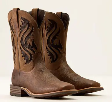 Ariat® Men's Earth/Adobe Mocha Suede Kanyon Toughstock VentTEK Square Toe Boots - Footwear