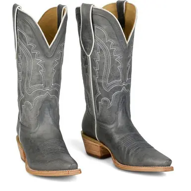 Tony Lama® Ladies' Graphite Grey Val 12" Derby Snip Toe Boots - Footwear