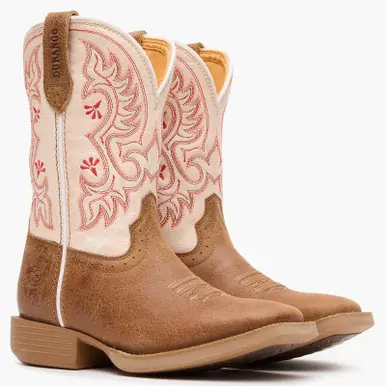 Durango® Girls' Honey Tan/Metallic Peach Square Toe Boots - Brands