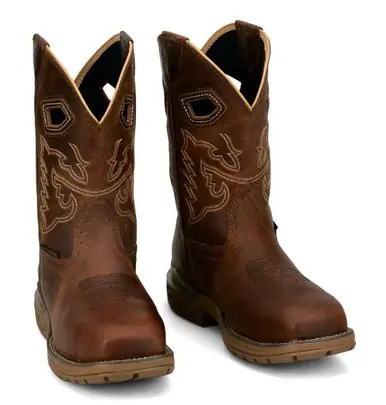 Justin® Men's Brown Oilpatch 11" WP Nano Comp Toe Work Boots - Footwear