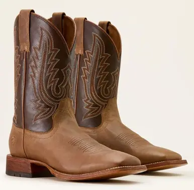 Ariat® Men's Wheat Tan/Santa Fe Brown County Roads Square Toe Boots - Footwear