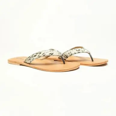 Myra® Ladies' Spotted Ivory Echo Valley Hair-on Leather Sandals