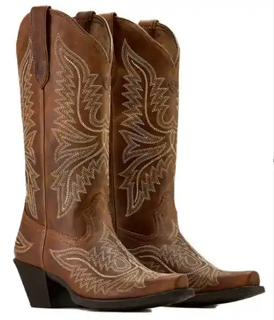 Ariat® Ladies' Smoked Wheat Round Up Collins D Toe Western Boots - Footwear