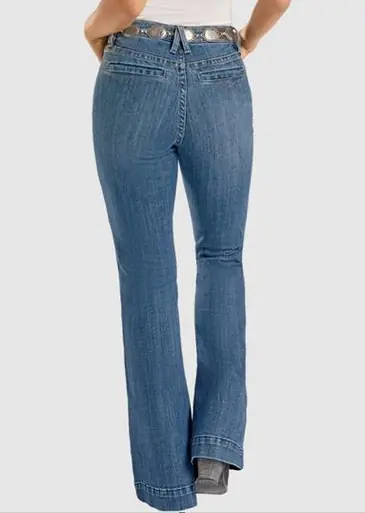 Rock & Roll Denim® Ladies' MR Boot Stitch Welt Pocket Medium Wash Trouser Jeans