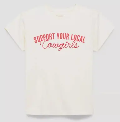 Wrangler® Ladies' S/S Antique White Support Your Local Cowgirls T-Shirt