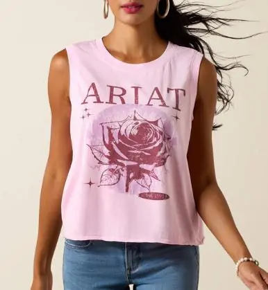 Ariat® Ladies' Pirouette Pink Canyon Rose Tank